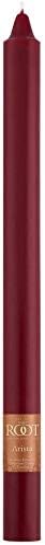 Root Candles Unscented Dinner Candles Premium Beeswax Blend Boxed Candle Set, 12-Inch, Garnet, 12-Count