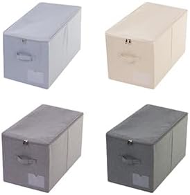 iwill CREATE PRO Pack of 2, Zip Lidded Wardrobe Storage Bins,Collapsible Fabric Storage Boxes for Clothing, Bedding, Toys, Blankets Organizer, Foldable & Washable, Beige