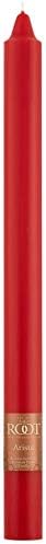 Root Candles Unscented Dinner Candles Premium Beeswax Blend Boxed Candle Set, 12-Inch, Red, 12-Count