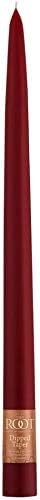 Root Candles Unscented Dinner Candles Premium Beeswax Blend Boxed Candle Set, 12-Inch, Garnet, 12-Count