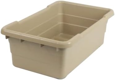 ULTRASOURCE Food Approved Bus Totes/Meat Lug (4 Totes and 4 Frosted Lids, Tan)