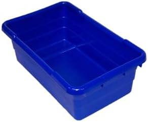ULTRASOURCE Food Approved Bus Totes/Meat Lug (4 Totes and 4 Frosted Lids, Blue)