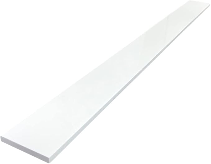 Super White Engineered Marble Threshold for Shower Curb, Bathroom Vanity Backsplash, Window Sill, Door Transitions (4" x 72")
