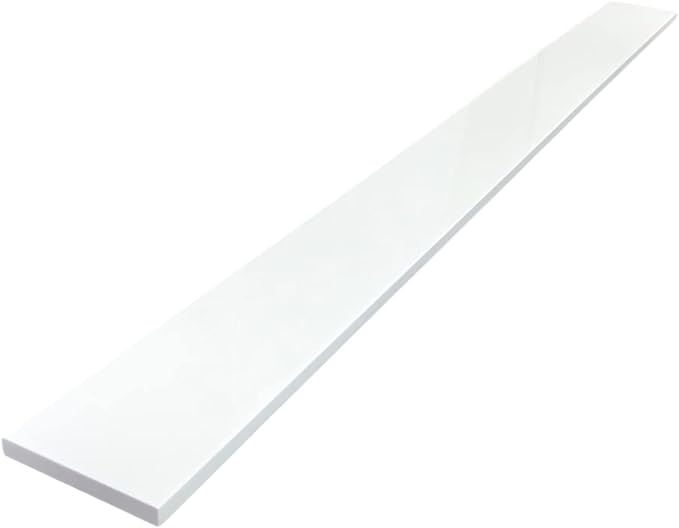 Super White Engineered Marble Threshold for Shower Curb, Bathroom Vanity Backsplash, Window Sill, Door Transitions (6" x 72")