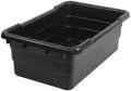 ULTRASOURCE Food Approved Bus Totes/Meat Lug (4 Totes and 4 Frosted Lids, Black)