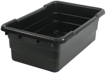 ULTRASOURCE Food Approved Bus Totes/Meat Lug (4 Totes and 4 Frosted Lids, Black)