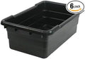 ULTRASOURCE Food Approved Bus Totes/Meat Lug (6 Pack, Black)