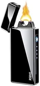 Electronic Lighter Windproof Arc Lighters with USB Charging Ideal for Candles, Camping, and Outdoor Activities Cool Plasma Lighter with Safety Protection Gift for Men and Women (Black)
