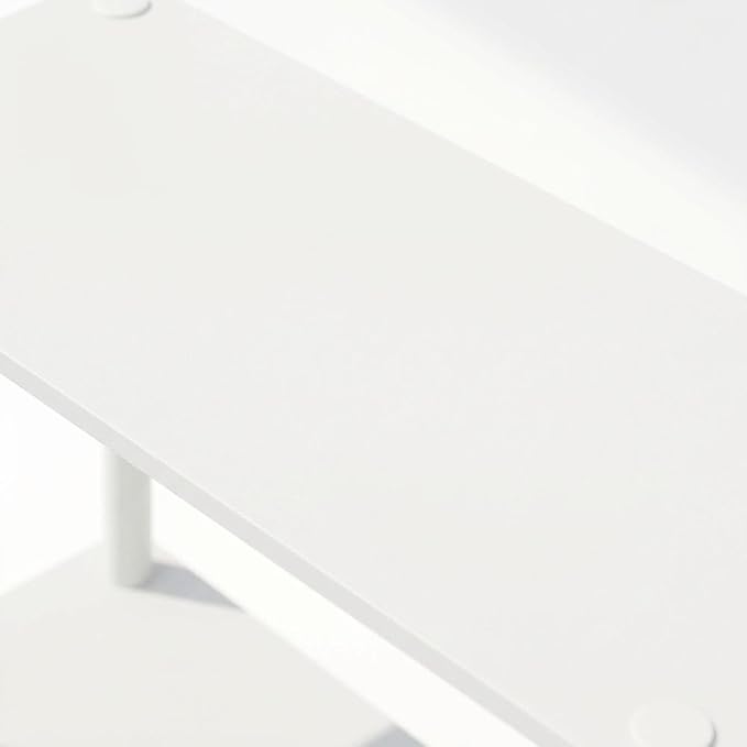 Furnifact White Tri-Tier Multipurpose Display Rack, Shelving Unit, Versatile Bookcase, Durable Wooden Construction, Modern Compact Design