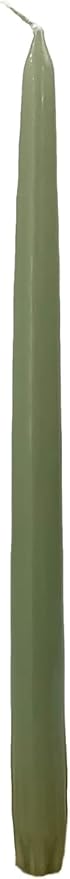 D'light Online Elegant 10" Olive Green Taper Candles Premium Quality Candles, Unscented, Hand-Dipped, Dripless and Smokeless Taper Candles - Individually Wrapped (10 Inch, Basil)