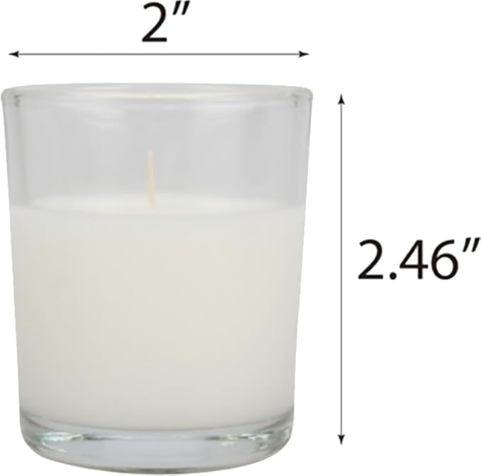 Stonebriar 12 Hour Long Burning Unscented Wax Filled Votive Holders, 12 Pack, White