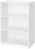 Furnifact White 3-Shelf Bookcase with Spacious Shelves, Durable Material, Modern Design, Ideal for Living Room, Office, or Bedroom Storage
