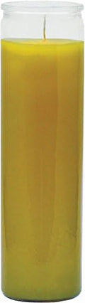 INDIO 7 Day Glass Plain Color Glass Candles 8" Tall - Yellow