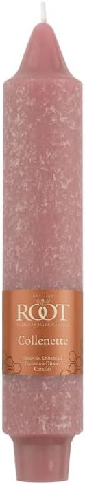 Root Candles Unscented Dinner Candles Premium Beeswax Blend Boxed Candle Set, 7-Inch, Dusty Rose, 4-Count