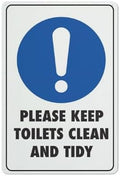 Please Keep Toilets Clean And Tidy Sign Outdoor Metal Sign - 12 X 8 Metal Signs For Business, Workplace, Office, Home, Delivery Signs, Road Signs, Garden Signs