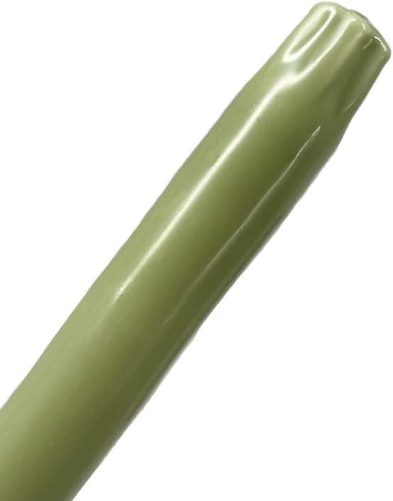 D'light Online Elegant 10" Olive Green Taper Candles Premium Quality Candles, Unscented, Hand-Dipped, Dripless and Smokeless Taper Candles - Individually Wrapped (10 Inch, Basil)