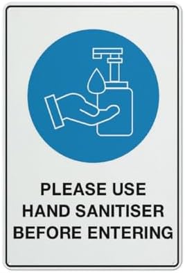 Please Use Hand Sanitiser Before Entering Sign 12X8 Inch Tin Sign Great For Garden And Yard Wall Decor