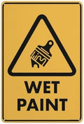 Caution Wet Paint Sign Funny Decor For House Door Office Business Yard,Metal Aluminum Rust Free Sign - 12" X 8", Pre-Drilled Holes, Weather Resistant