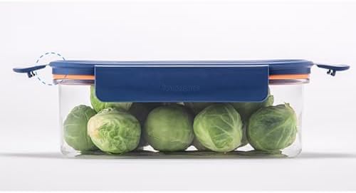 LocknLock LBF405RS12N Bisfree Modular Plus Food Storage Container Set, BPA-Free Plastic, Stackable, Microwave, Dishwasher and Freezer-Safe, 24-Piece Set with 12 Boxes and 12 Lids, Navy