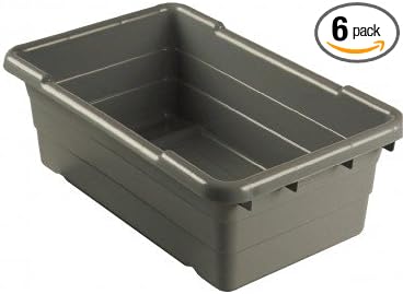 ULTRASOURCE Food Approved Bus Totes/Meat Lug (6 Pack, Gray)