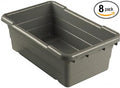 ULTRASOURCE Food Approved Bus Totes/Meat Lug (4 Totes and Matching Lids, Gray)