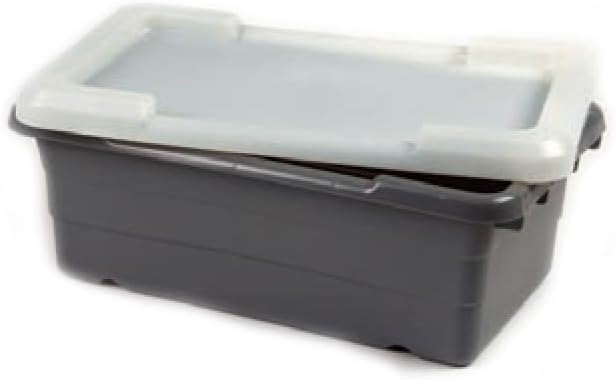 ULTRASOURCE Food Approved Bus Totes/Meat Lug (4 Totes Gray Inedible, 4 Frosted Lids)