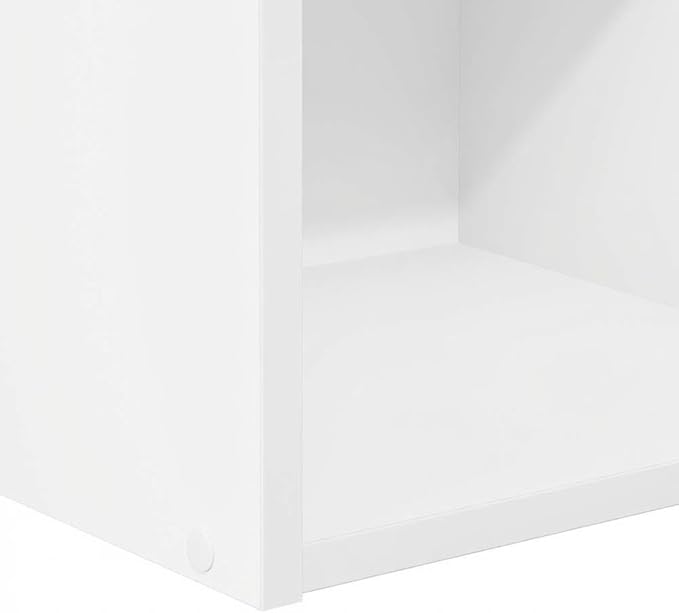 Furnifact White Bookcase with Wooden Shelves, Elegant Storage Solution, Modern Design, Durable Wood Material, Suitable for Living Room or Office Use