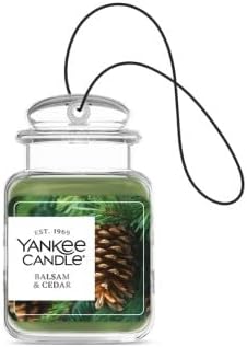 Yankee Candle Car Jar Ultimate Hanging Air Freshener, 3-Pack Set (Sparkling Cinnamon, Christmas Cookie, Balsam & Cedar) – Up to 90 Days of Fragrance (Variety Pack)