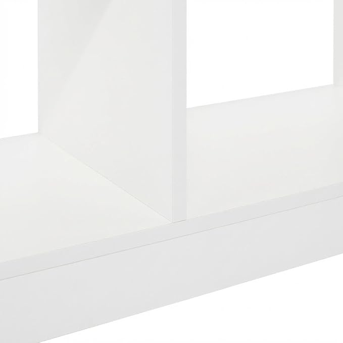 Furnifact White Bookcase with Sleek Wooden Design, Single Piece Construction, Modern Storage Solution for Living Room, Office, and Bedroom