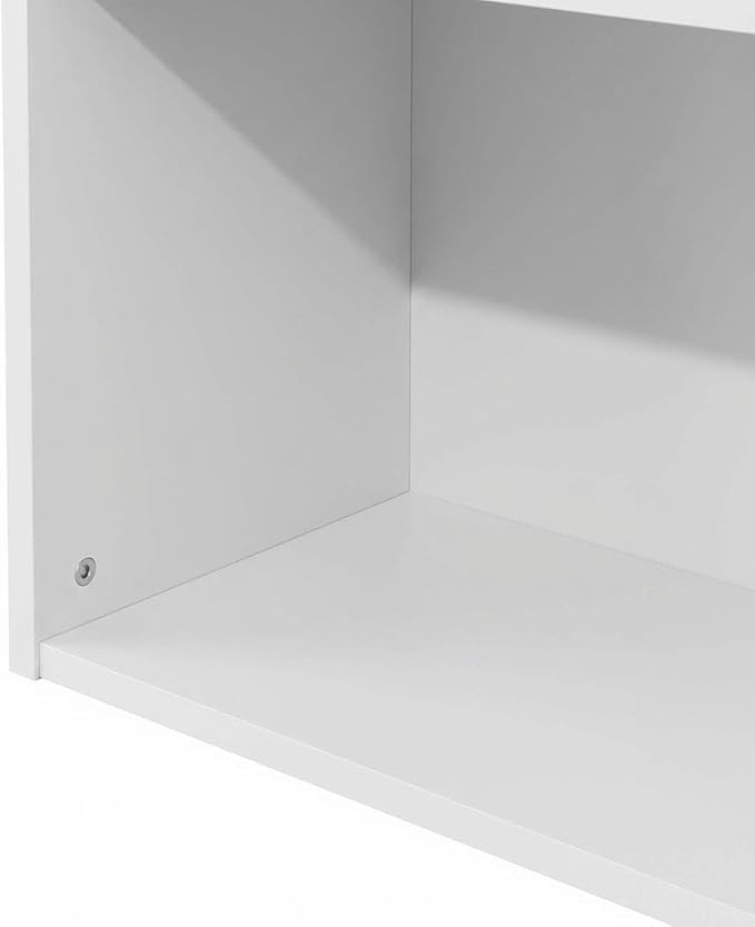 Furnifact White Bookcase with Sturdy Wood Construction, Traditional Design, Modern Storage Solution for Home or Office