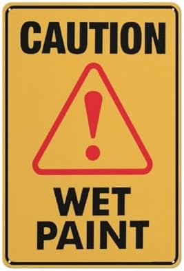 Caution Wet Paint Sign For House 12" X 8" Yard Sign, Premium Aluminum, Sun-Proof, Rust-Free