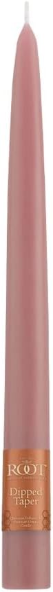 Root Candles Unscented Dinner Candles Premium Beeswax Blend Boxed Candle Set, 9-Inch, Dusty Rose, 12-Count