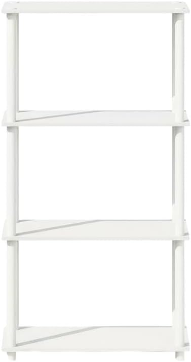 Furnifact White Bookcase, Modern Design, Sturdy Wood, Home or Office Storage, Ample Space for Books and Decorative Items