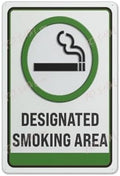 Metal Sign Designated Smoking Area Sign Indoor & Outdoor Use Safety Warning Sign 12"X8"
