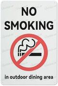 No Smoking Sign In Dining Area Metal Sign With Symbol Aluminum Uv Printed 4 Pre-Drilled Holes For Car Business Home Office Indoor Or Outdoor Use 8" X 12"
