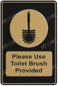Tin Sign Vintage Tin Poster Toilet Please Use Toilet Brush Provided Wc Indoor & Outdoor Use Safety Warning Sign 12""X8"", Acrylic6