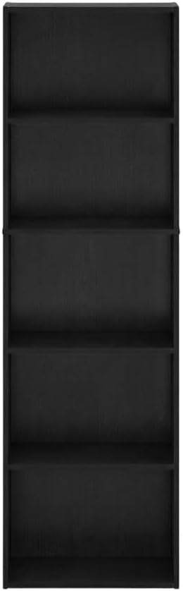 Furnifact Blackwood Bookcase with Durable Wooden Shelves, Modern Design, Sturdy Wood Construction for Home Office, Living Room, Stylish Storage