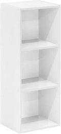 Furnifact White 3-Tier Open Shelf Bookcase, Modern Design, Durable Wood Material, Space-Saving Storage Solution for Home and Office Use