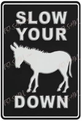 Metal Tin Sign Slow Your Ass Down Sign Indoor & Outdoor Use Safety Warning Sign 12""X8"", Acrylic3