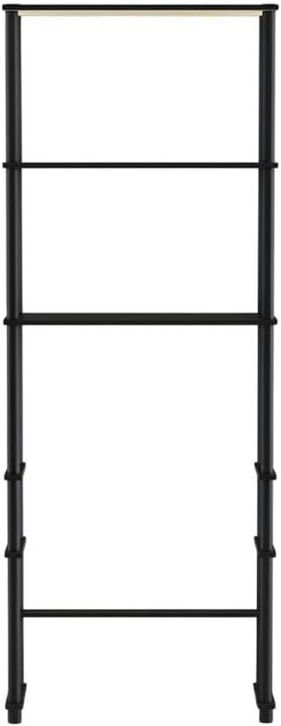 Furnifact Espresso Black Toilet Space Saver with 3 Shelves, Durable Storage Organizer, Compact Design for Bathroom, Easy to Install