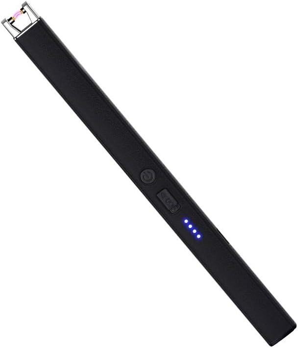 Electric Lighter, Pulse Ignition, Battery Level Display, Safety Switch, Type-C Charging, Suitable for Candles and Gas Stoves.(Black)