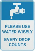 Please Use Water Wisely Every Drop Counts Sign 12”X8” Metal Signs Aluminum Sign Pre-Drilled Holes For Easy Mounting Indoor Or Outdoor Use For Fence Door Or Gate