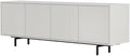 Furnifact White Laminate TV Console, Four Doors, Engineered Wood, Modern Transitional Industrial Style, Durable, Stylish for Living Room