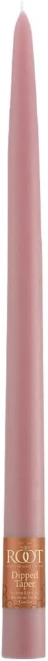 Root Candles Unscented Dinner Candles Premium Beeswax Blend Boxed Candle Set, 12-Inch, Dusty Rose, 12-Count