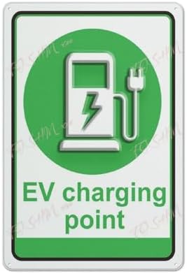 Metal Wall Art Decor Ev Charging Point Car External Internal Sign Indoor & Outdoor Use Safety Warning Sign 12""X8"", Acrylic8