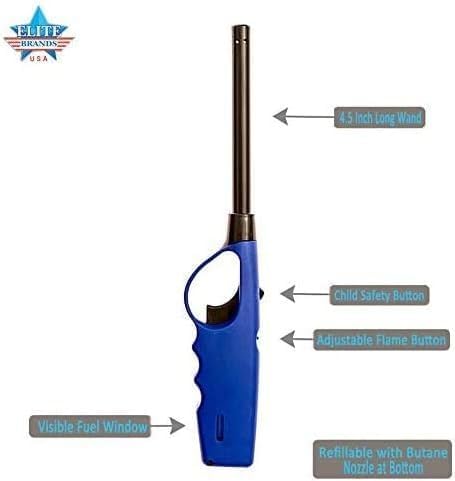 Refillable Butane Long Neck Utility Lighters Multi-Purpose 5-Pack