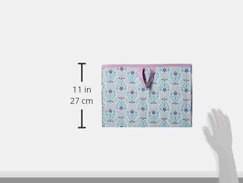 Bacati - Large Storage Tote Paisley Isabella Purple/Lilac/Aqua Girls 14 x 14 x 10 inches,