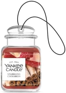 Yankee Candle Car Jar Ultimate Hanging Air Freshener, 3-Pack Set (Sparkling Cinnamon, Christmas Cookie, Balsam & Cedar) – Up to 90 Days of Fragrance (Variety Pack)