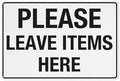Retro Aluminum Sign Please Leave Items Here 12"X8" Aluminum Warning Signs For Property Business Yard House Office