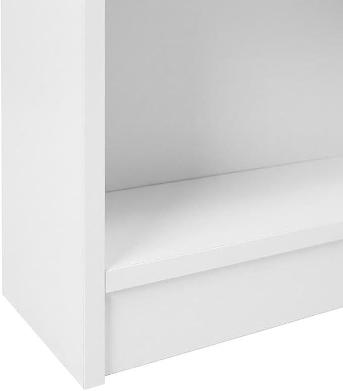 Furnifact White 5-Tier Reversible Color Open Shelf Bookcase, Versatile Storage Organizer, Durable Wood Construction, Modern Design for Living Room, Office